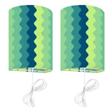 70s Retro Wall Sconces Set – Smart LED Green Blue Wavy - US Plug - retro wall sconces