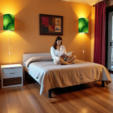 70s Retro Wall Sconces Set – Smart LED Green Concentric Circles - retro wall sconces