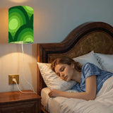 70s Retro Wall Sconces Set – Smart LED Green Concentric Circles - retro wall sconces