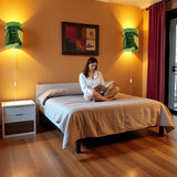 70s Retro Wall Sconces Set – Smart LED Green Leaves - retro wall sconces