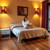 70s Retro Wall Sconces Set – Smart LED Orange Brown - retro wall sconces