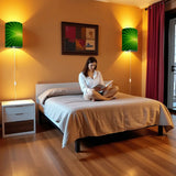 70s Retro Wall Sconces Set – Smart LED Sunburst Green - retro wall sconces