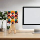 70s Retro Wooden Tripod Lamp – Mid Century Accent Light with Remote Control - retro table lamps