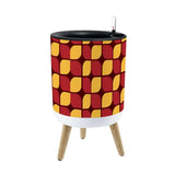 70s Scandi Style Plant Pot Wooden Legs Geometric Pattern - Home Accessories