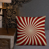 70s Starburst Vintage Design Pillow Off-White Burgundy Throw Cushion - retro pillow