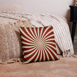 70s Starburst Vintage Design Pillow Off-White Burgundy Throw Cushion - retro pillow