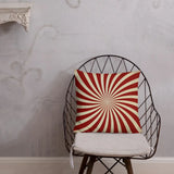 70s Starburst Vintage Design Pillow Off-White Burgundy Throw Cushion - retro pillow