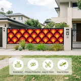 70s Style Bathroom Mat Set | Retro Midcentury 3-Piece Rugs Peacock Eyes Orange - retro bathroom