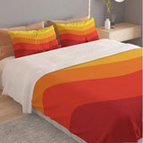 70s Sunrise Retro Midcentury Quilt Cover Set – 3 pcs Bedding in 4 Sizes - retro bedding