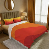 70s Sunrise Retro Midcentury Quilt Cover Set – 3 pcs Bedding in 4 Sizes - retro bedding