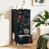 Dark Academia Bold Flowers Dresser – Floral 4-Drawer Storage Cabinet