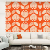 Retro 70s Stick and Peel Wallpaper: Mid-Century Modern Removable Mural