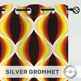 Midcentury 70s Retro Blackout Curtains: Bold Vibrant Honeycomb Pattern