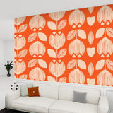 Retro 70s Stick and Peel Wallpaper: Mid-Century Modern Removable Mural