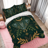 Nordic Folkloric Retro Pattern Duvet Cover Set: Scandi Vintage Bedding