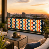 60s Retro Garden Privacy Screen – Waterproof Patio & Railing Cover