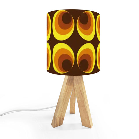 Scandi Tripod Table Lamp – Retro Midcentury LED Wooden Base Light