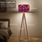 Retro Tripod Floor Lamp, Geometric Punchy Colors