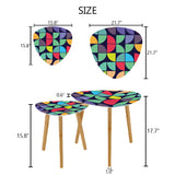 Triangle 60s Retro Tripod Nesting Table Set, Modernist Rainbow