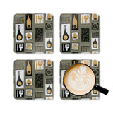 50s Midcentury Corkwood Coaster Set | Atomic Retro Home Decor