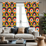60s Midcentury Modern Grommet Curtains: Retro Blackout Drapes