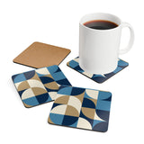Retro 60s Corkwood Coaster Set | Midcentury Home Decor Gift