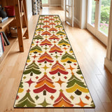 Retro Christmas Tree Runner Rug 24" × 120" – Retro Cream Red & Green