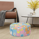 70s Retro Hippie Style Inflatable Ottoman – Midcentury Flower Power Lounge Seat