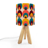 70s Retro Wooden Tripod Lamp – Mid Century Accent Light with Remote Control