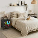 Midcentury Modern Side Table - Nightstand with USB & AC Outlets