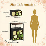 Polka Dot Midcentury Retro Nightstand with Built-In Charging Station