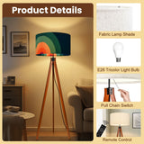 70s Retro Tripod Floor Lamp – Nordic Style Linen Shade with Smart LED & Remote