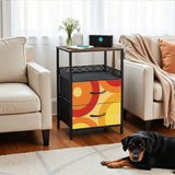 70s Retro Bedside Table Cabinet with Integrated Power Access