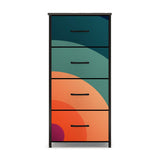 Midcentury Modern Steel Frame Fabric Storage Cabinet - 70s Retro Dresser