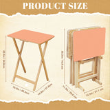 Apricot retro TV tray set of 4, size guide with table and rack dimensions