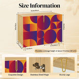 Retro 70s Wooden Storage Cabinet – Geometric Vibrant Colors