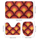 70s Retro Bathroom Set – Shower Curtain with 3 Matching Rugs
