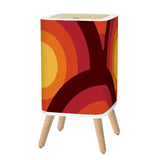 Vibrant 70s Retro Trash Can with Lid: Nordic Midcentury Modern Wastebasket