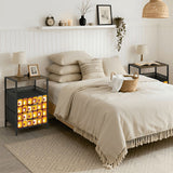 Retro 70s Bedside Cabinet with Integrated Power Access + Drawers