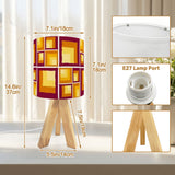 Orange Sqaures Retro Midcentury Tripod Table Lamp – Smart LED Remote