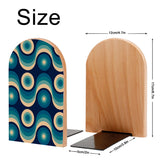 Size diagram of the Teal Wave Rings bookend: 12 cm wide, 17 cm high, base 10 by 5 cm
