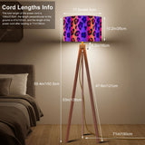 Scandi Retro Tripod Floor Lamp, Leopard Rainbow Pattern