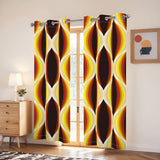 Midcentury 70s Retro Blackout Curtains: Bold Vibrant Honeycomb Pattern