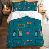 Set completo di copripiumino: biancheria da letto matrimoniale rétro mid-century Atomic anni '60