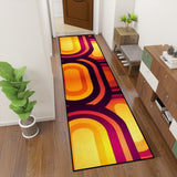 Bold Retro 70s Runner – Midcentury Yellow Red Orange Rug | Multi Sizes