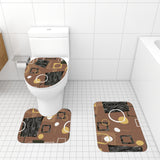 Retro 50s Style Bathroom Mat Set | Retro Midcentury 3-Piece Rugs, Geometric Pattern