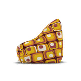 Retro 70s Bean Bag Chair Cover | Cozy Floor Seating in 2 Sizes | Midcentury Modern Decor Gift for Kids Adults | Orange Brown White