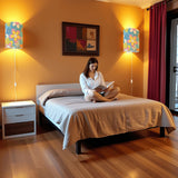 70s Retro Wall Sconces Set –  Smart LED, Multicolor Flowers