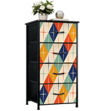 Retro 60s 4-Drawer Dresser - Mid Century Style Fabric Storage Cabinet