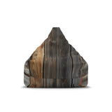 WEATHERED WOOD Planks Bean Bag Chair Cover, Rustic Fun Decor for Kids' Rooms, Game Rooms, Living Room, Lounge - Gray Beige Brown Home Style